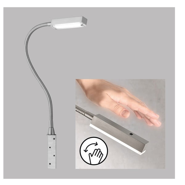 Metalowa lampa punktowa LED ze ściemniaczem w kolorze srebra Raik – Fischer & Honsel-image-2