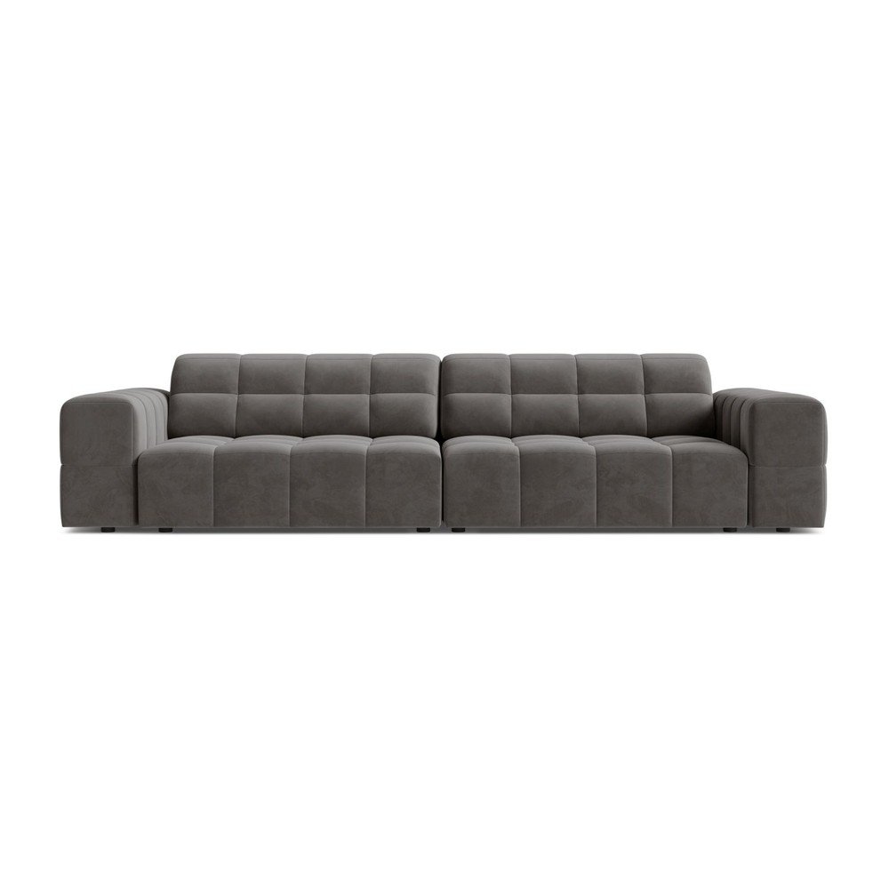 Szara aksamitna sofa 252 cm Chicago – Cosmopolitan Design