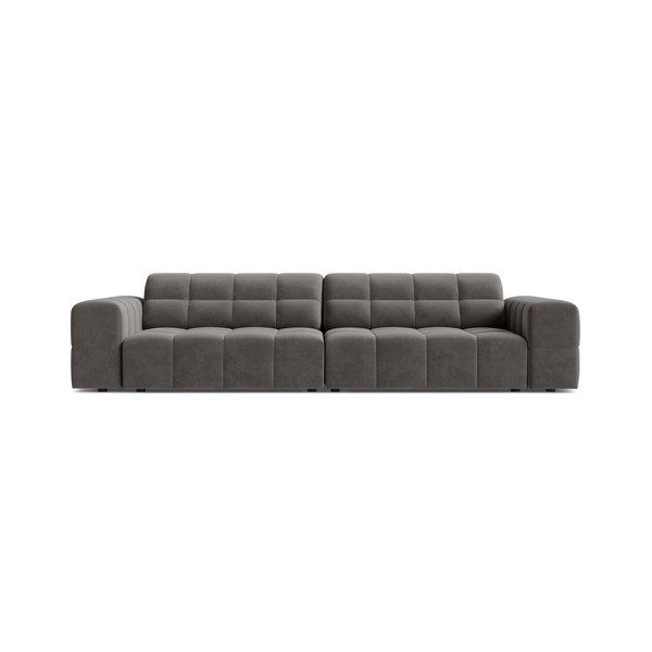 Szara aksamitna sofa 252 cm Chicago – Cosmopolitan Design