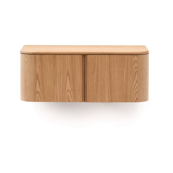 Wisząca szafka pod umywalkę w dekorze jesionu w naturalnym kolorze 90x35 cm Salaya – Kave Home