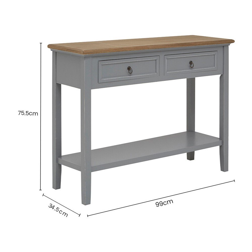 Szara konsola z litego drewna paulowni 34,5x99 cm Henley – Premier Housewares (zdjęcie 5)