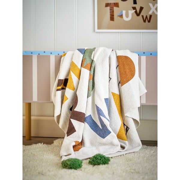 Koc dziecięcy z bawełny z recyklingu 130x160 cm Memmo – Bloomingville Mini-image-2