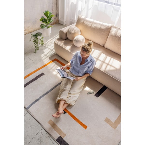 Pomarańczowy/kremowy dywan 160x230 cm Linea – Universal-image-3