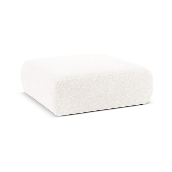 Biały puf z materiału bouclé Molino – Micadoni Home-image-1