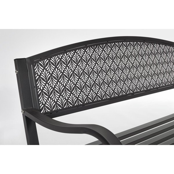 Antracytowa metalowa ławka ogrodowa Lizette – Bizzotto-image-3