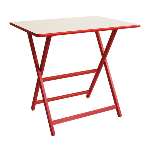 Czerwony drewniany stół składany Valdomo Papillon, 60x80 cm