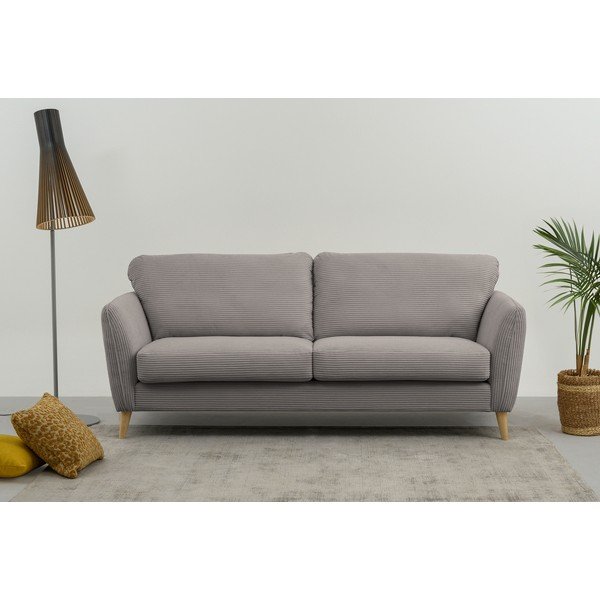 Jasnoszara sztruksowa sofa 206 cm Paris – Scandic-image-1
