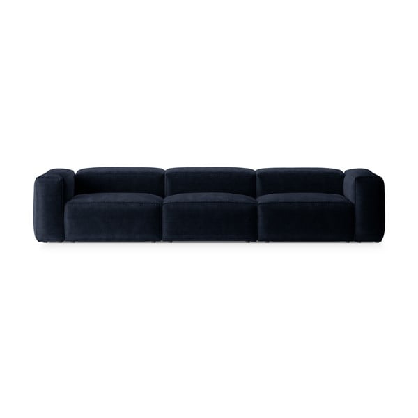 Ciemnoniebieska sztruksowa sofa 364 cm Bergamo – Cosmopolitan Design