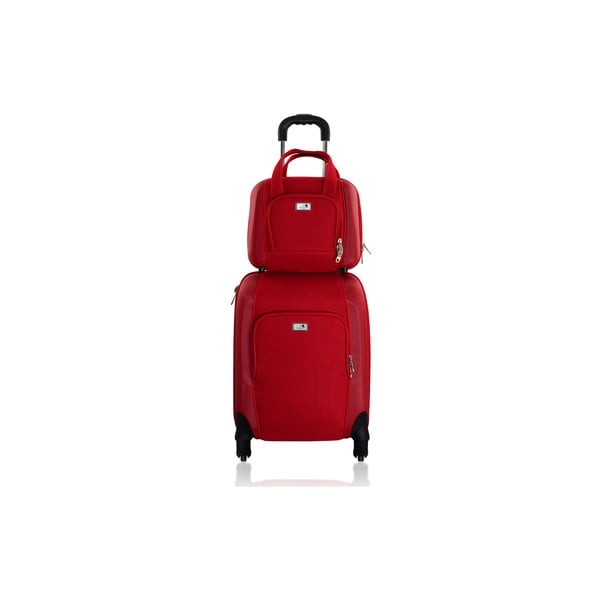 Komplet walizki i torby podróżnej Vanity Red