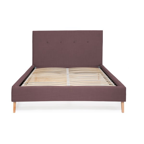 Fioletowe łóżko Vivonita Kent Linen, 200x160 cm