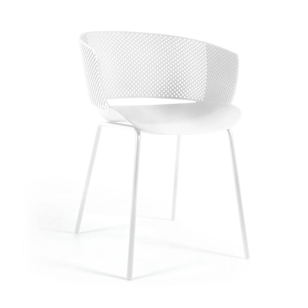 Białe metalowo-plastikowe krzesło ogrodowe Yeray – Kave Home