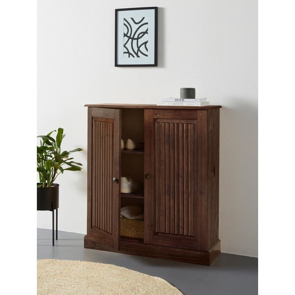Brązowa szafka z litego drewna sosnowego 100x34 cm Mille – Støraa-image-4