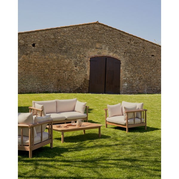 Stolik z litego drewna eukaliptusowego w naturalnym kolorze 89x140 cm Sacova – Kave Home-image-2