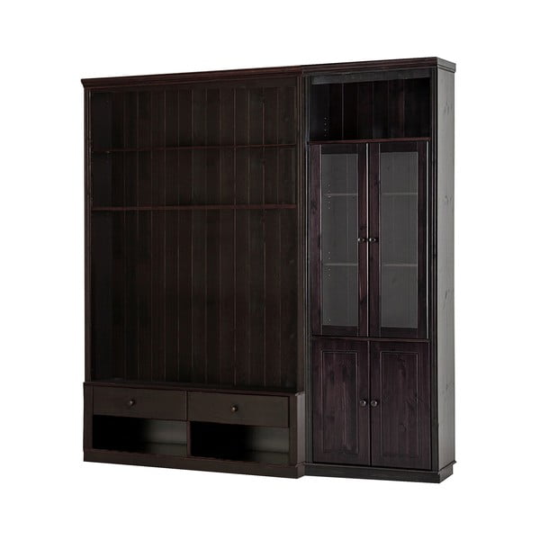 Brązowy zestaw pod TV z litego drewna sosnowego 214x223 cm Anita – Støraa-image-2