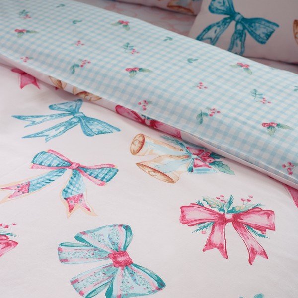 Różowa pościel dwuosobowa 230x220 cm Bows And Bells – Catherine Lansfield-image-4