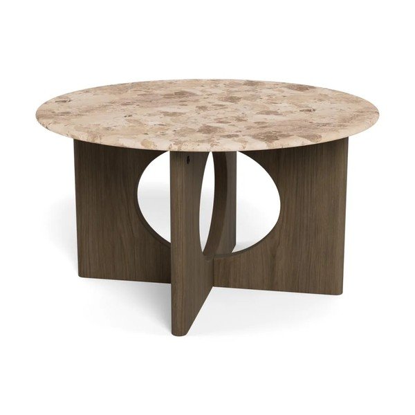 Okrągły stolik z marmurowym blatem w ciemnym naturalnym kolorze ø 80 cm Foley – Actona-image-3