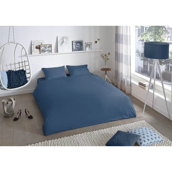 Niebieska bawełniana pościel dwuosobowa Good Morning Universal, 200x220 cm-image-1