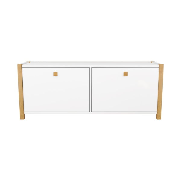 Biała szafka na buty z ławką Woodman Hannover-image-2