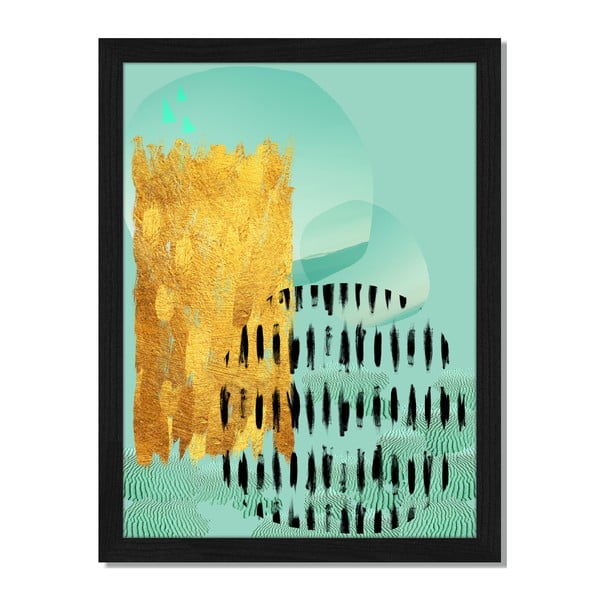 Obraz w ramie Liv Corday Scandi Abstract Gold, 30x40 cm