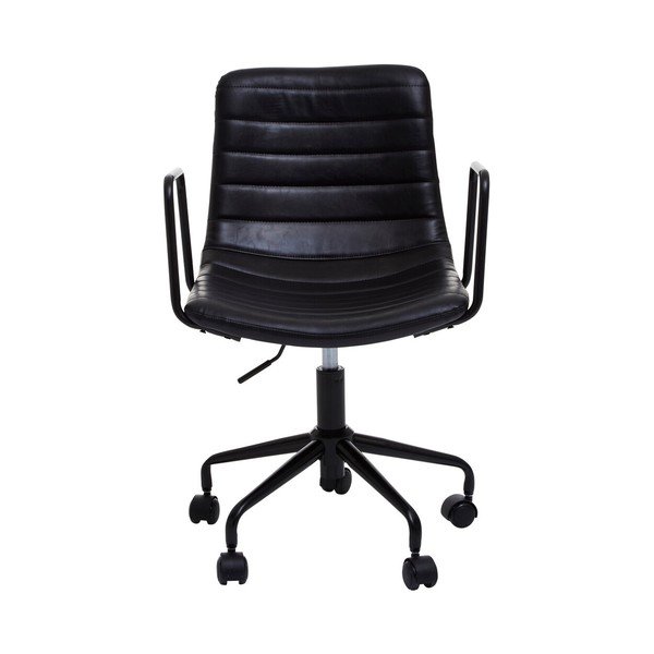 Czarne krzesło biurowe z imitacji skóry Forbes – Premier Housewares-image-2