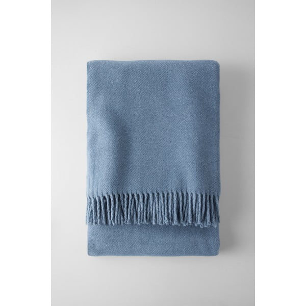 Niebieskoszary pled z domieszką bawełny Euromant Basics, 140x180 cm