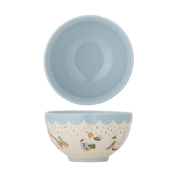 Jasnoniebieska/kremowa kamionkowa miska dla dzieci ø 13,5 cm Celebrate – Bloomingville Mini-image-3