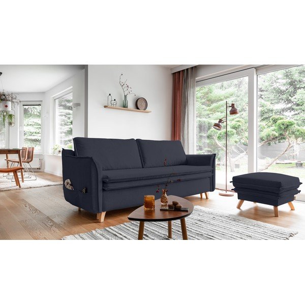 Ciemnoszara/antracytowa rozkładana sofa 225 cm Charming Charlie – Miuform-image-3