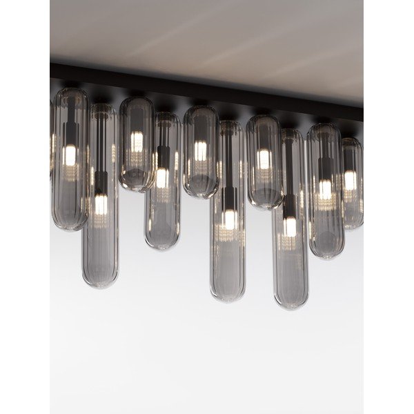 Szara szklana lampa sufitowa ze szklanym kloszem 10x72 cm Gustave – Nova Luce-image-4
