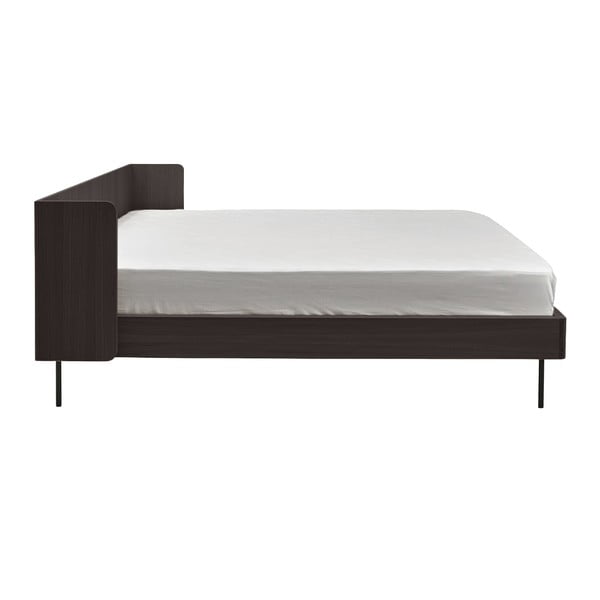 Czarne łóżko dwuosobowe w dekorze dębu 180x200 cm Wrap – Bonami Selection-image-2