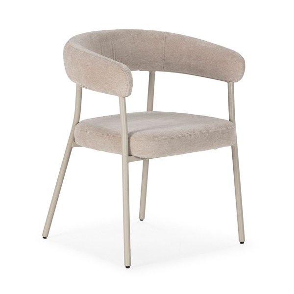 Beżowe tapicerowane fotele jadalniane zestaw z podłokietnikami 2 szt. Yuri – MOME