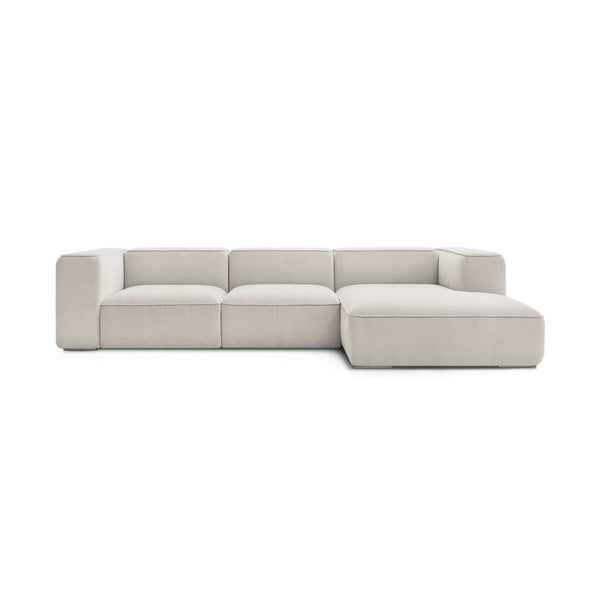 Beżowy narożnik z materiału bouclé (prawostronny) Zephyr – Bobochic Paris