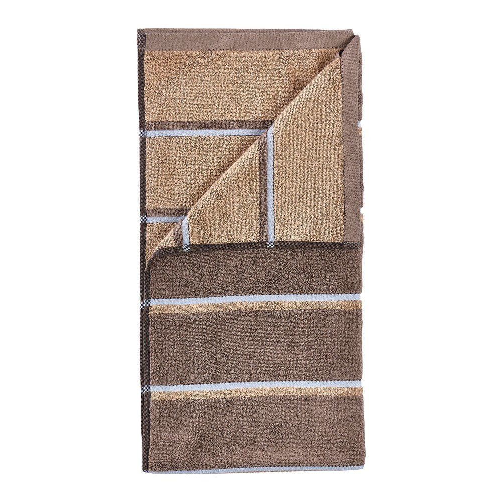 Brązowo-beżowy bawełniany ręcznik 50x100 cm Sauna – Zone
