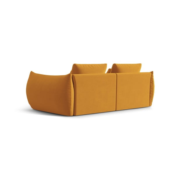 Żółta aksamitna sofa 232 cm Bloom – Micadoni -image-3