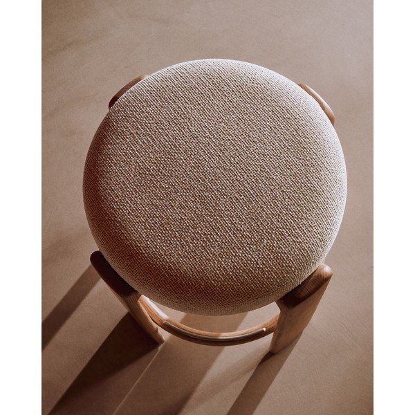 Beżowo-naturalnym hoker z litego drewna jesionowego (wysokość siedziska 75 cm) Granite – Kave Home-image-3