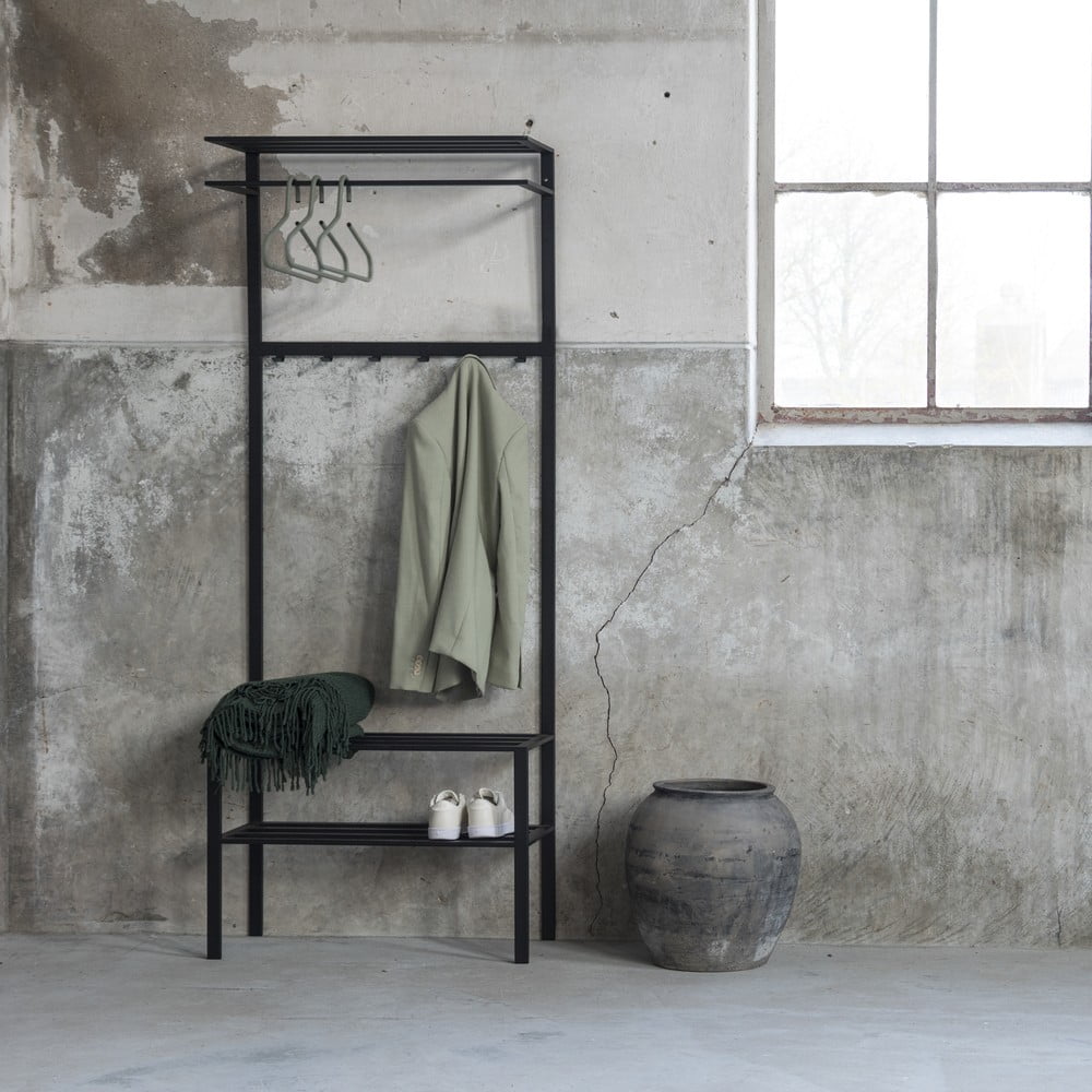 Czarny metalowy zestaw do przedpokoju 70x178x29 cm Ivar – Spinder Design (zdjęcie 6)