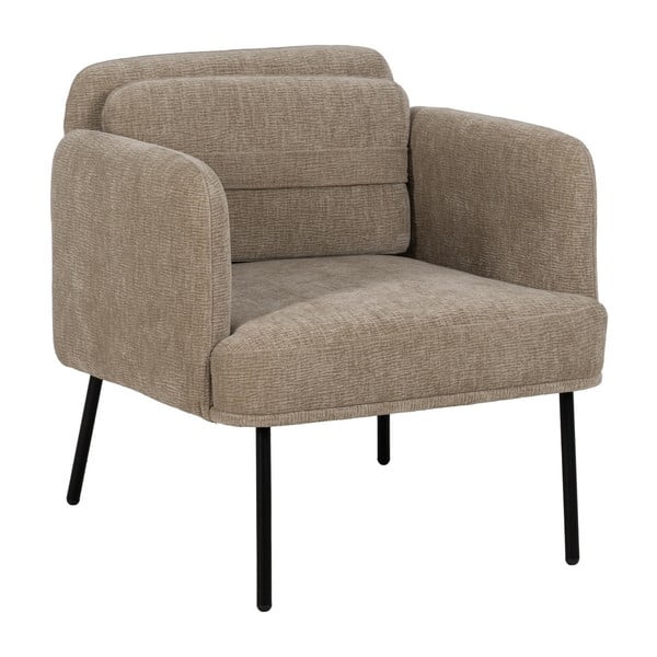 Beżowy fotel z tkaniny szenilowej Bind – Ixia