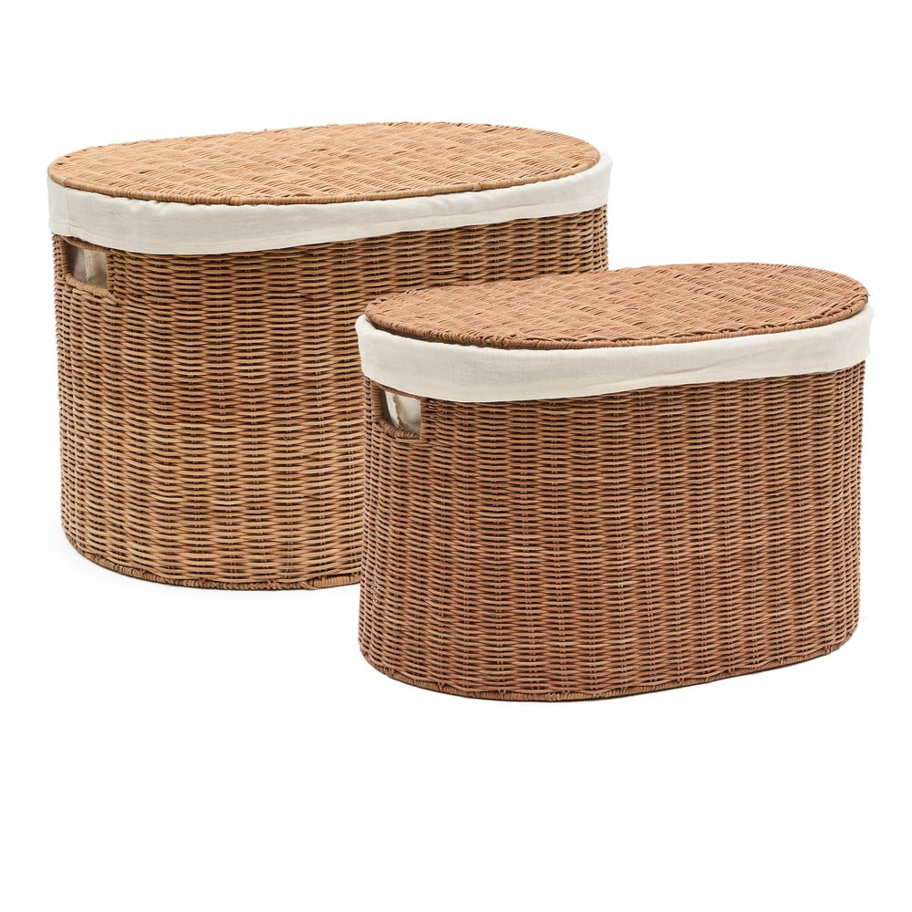 Rattanowe koszyki zestaw 2 szt. 50x36x32 cm Indali – Kave Home