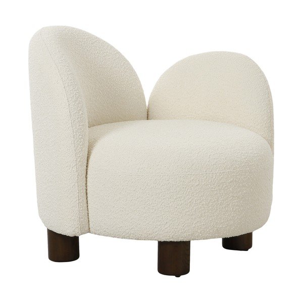 Biały fotel z materiału bouclé Honolulu – House Nordic-image-2