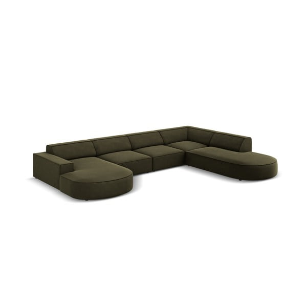 Zielony aksamitny narożnik (prawostronny) Jodie − Micadoni Home-image-3