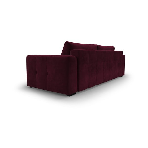 Ciemnoczerwona aksamitna rozkładana sofa Milo Casa Luca-image-3