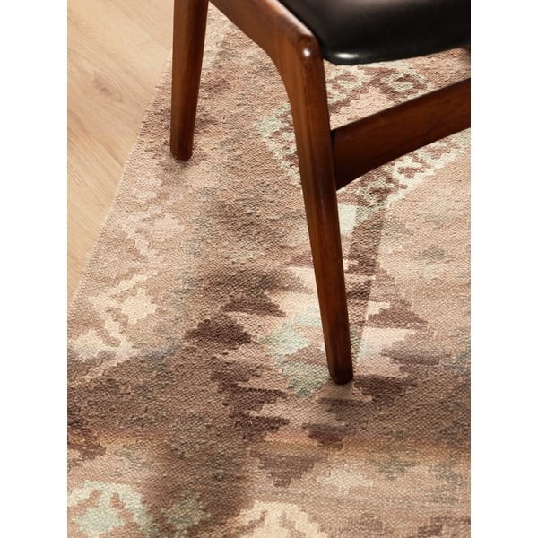 Jasnoniebiesko-beżowy wełniany chodnik dwustronny tkany ręcznie 60x190 cm Kamal Dune – Nouristan-image-3