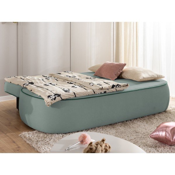 Morska/szaroniebieska aksamitna rozkładana/ze schowkiem sofa dla dzieci 210 cm Saga – Ropez-image-4