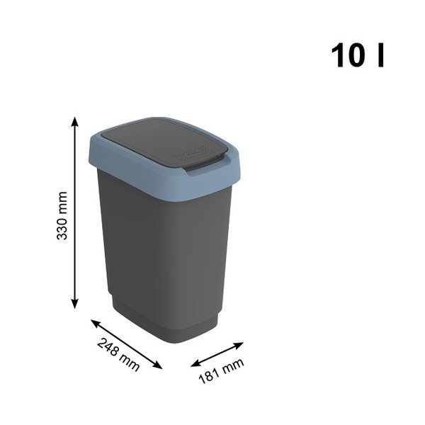Kosz na śmieci z tworzywa sztucznego z recyklingu 10 L Twist − Rotho-image-3