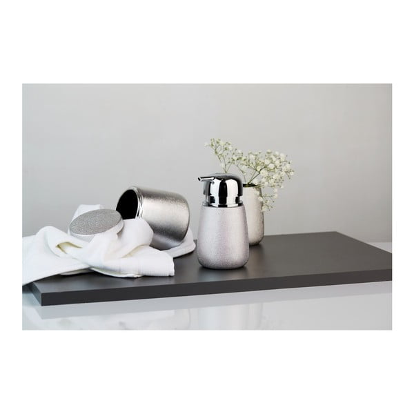 Kubek ceramiczny na szczoteczki do zębów w srebrnej barwie Wenko Glimma-image-1