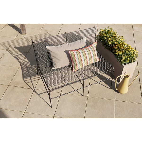 Czarna metalowa ławka ogrodowa String – Hübsch-image-2