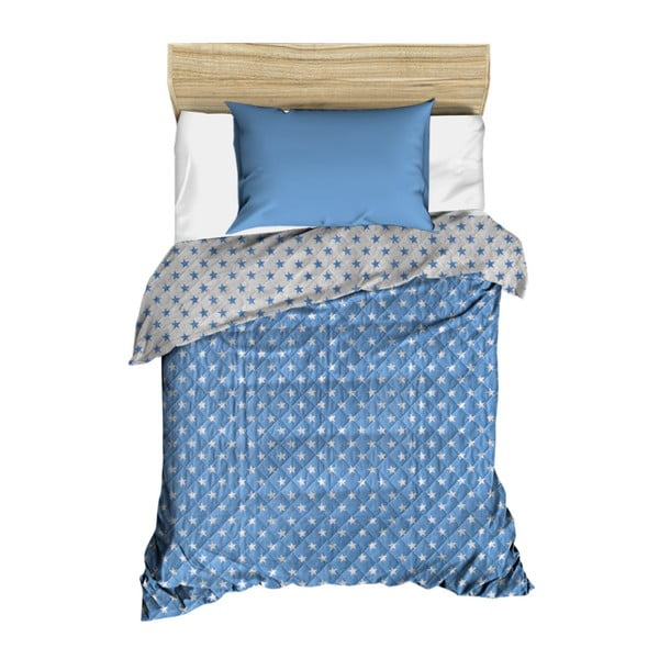 Niebieska pikowana narzuta na łóżko Cihan Bilisim Tekstil Dots, 160x230 cm