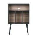 Czarno-naturalna szafka na gramofon z litego drewna sosnowego 60x83 cm James – WOOOD