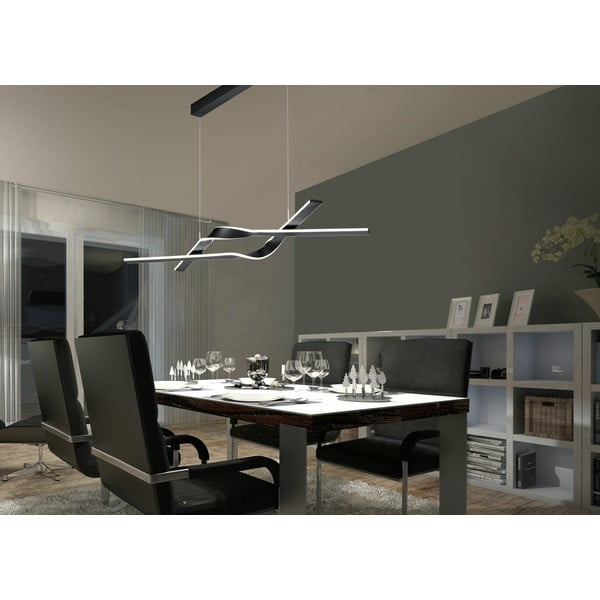 Czarna lampa wisząca LED z metalowym kloszem Cicenza – CINQUE-image-1