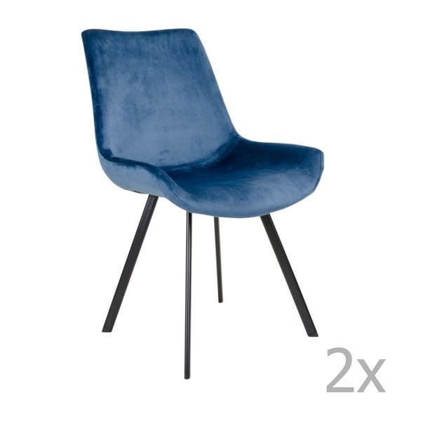 Zestaw 2 niebieskich krzeseł House Nordic Drammen