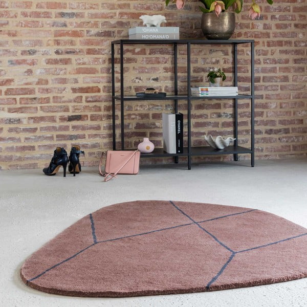 Różowy wełniany dywan 120x154 cm Shape – Mette Ditmer Denmark-image-1
